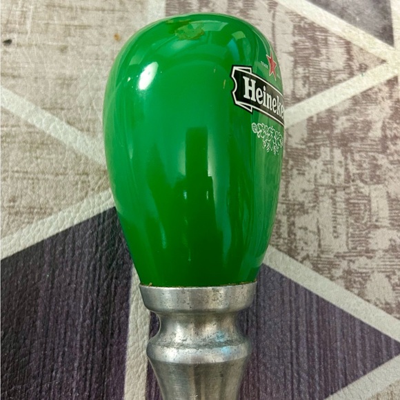 Vintage Green Heineken Keg Draught Tap Short Handle Red Star - Picture 6 of 6